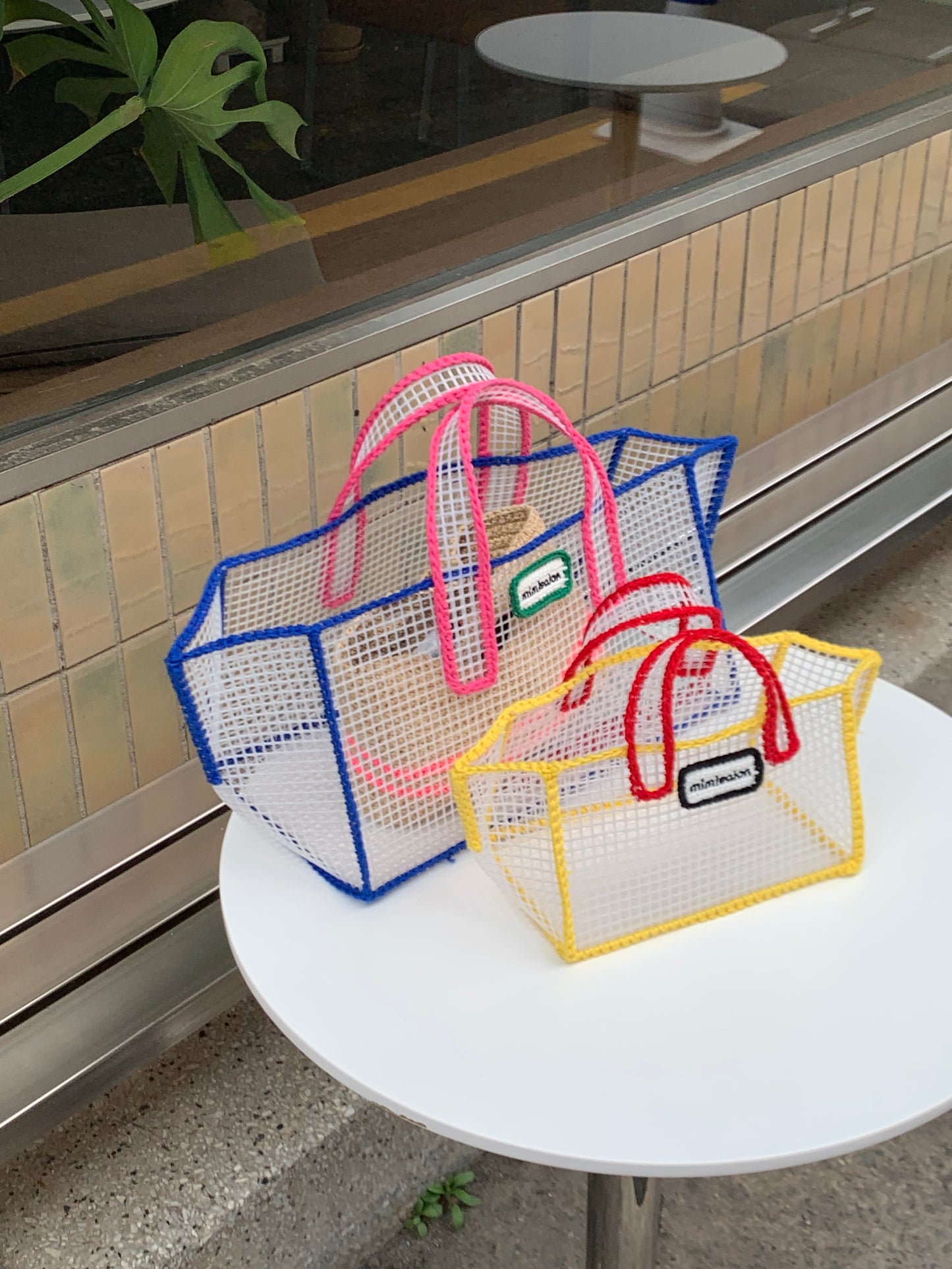 Mimisalon Mesh Basket Summer Bag Picnic Camping Sports Bag Swimming Pool Bag