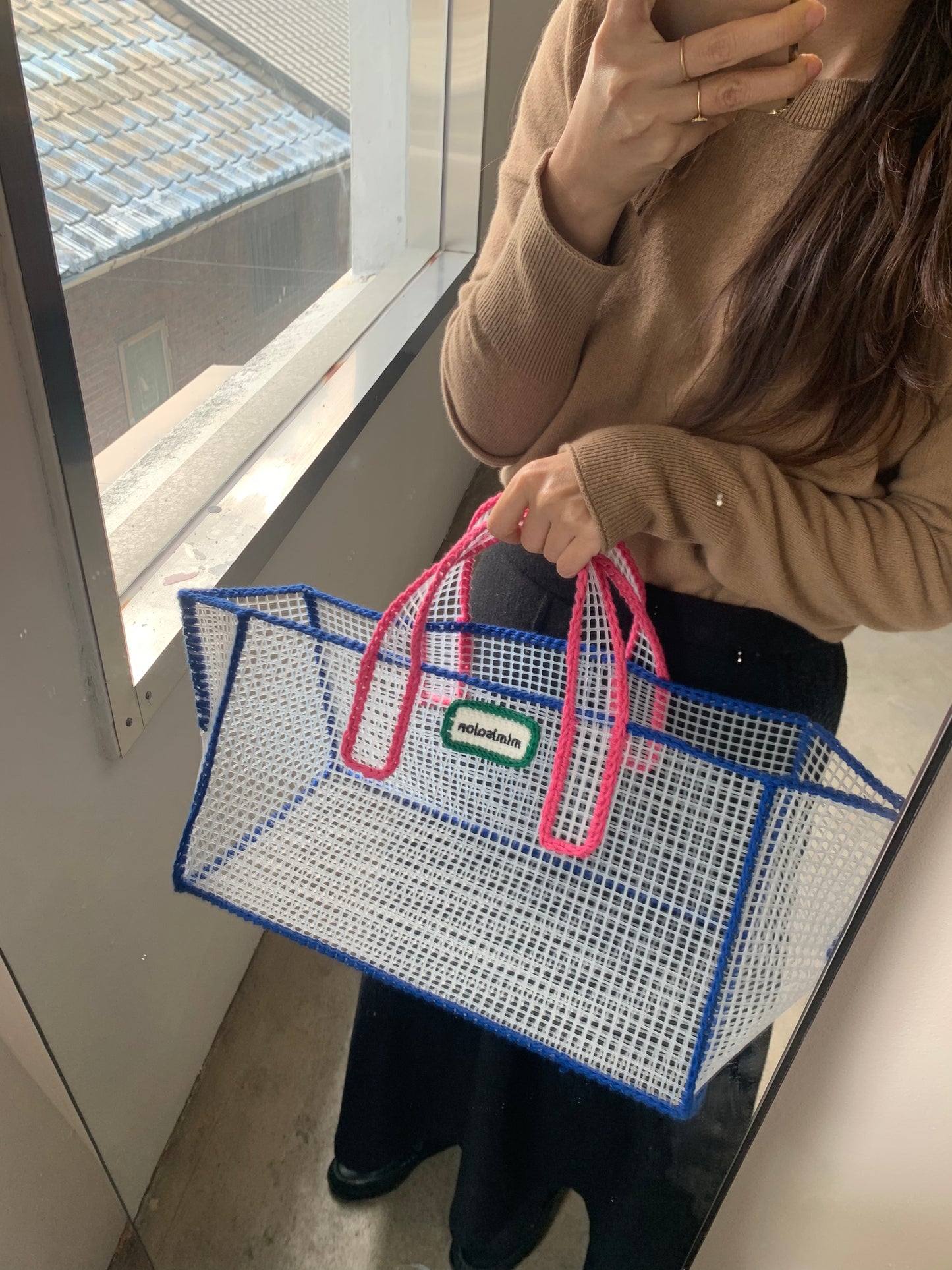 Mimisalon Mesh Basket Summer Bag Picnic Camping Sports Bag Swimming Pool Bag