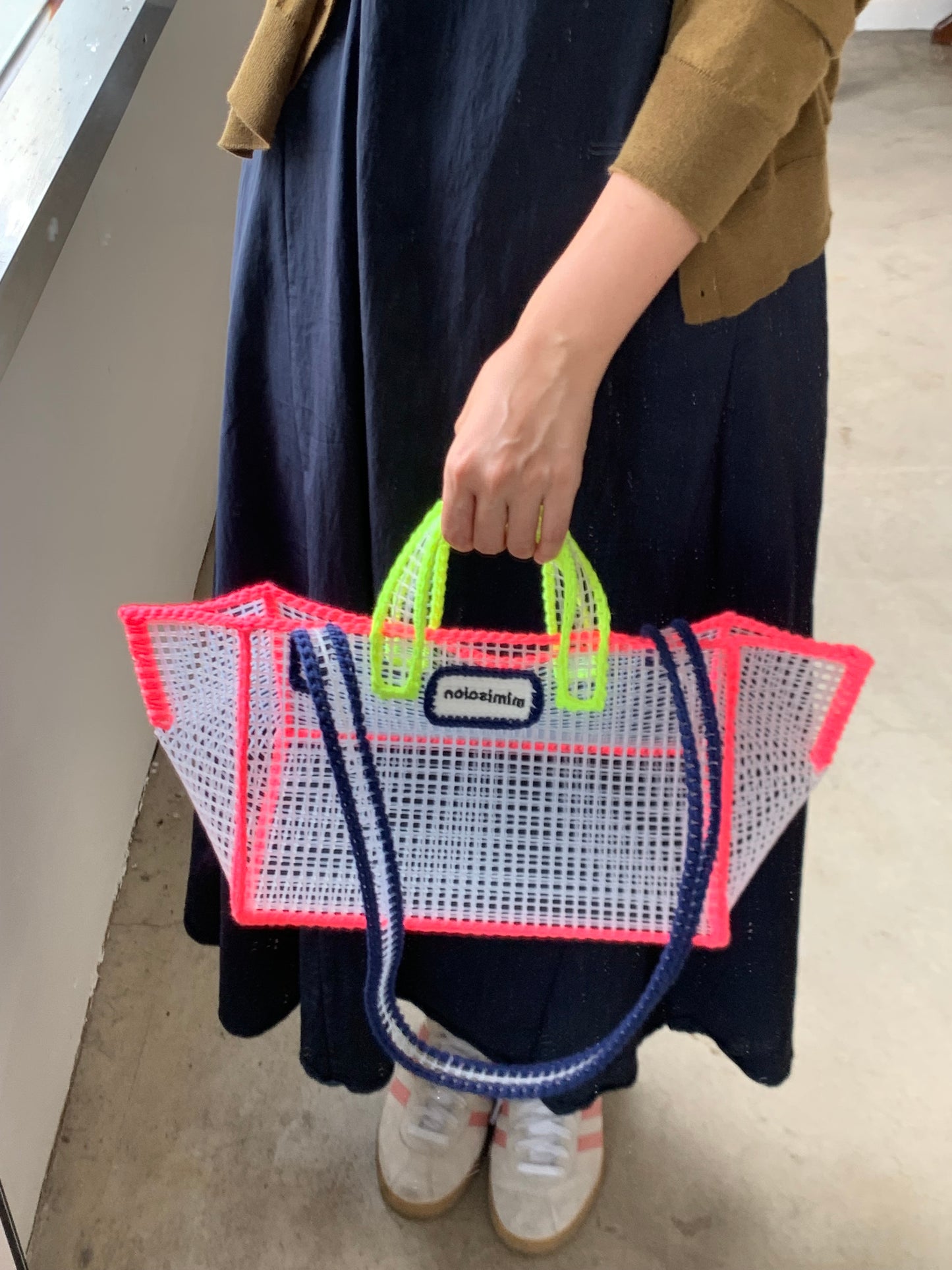 Mimisalon Mesh Basket Summer Bag Picnic Camping Sports Bag Swimming Pool Shoulder version