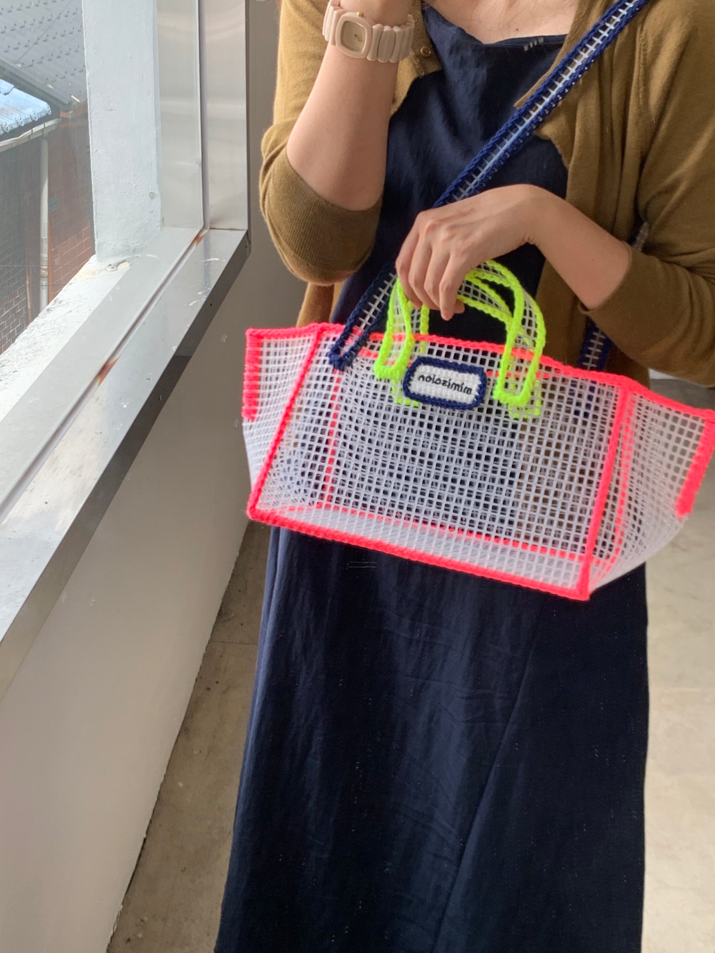 Mimisalon Mesh Basket Summer Bag Picnic Camping Sports Bag Swimming Pool Shoulder version