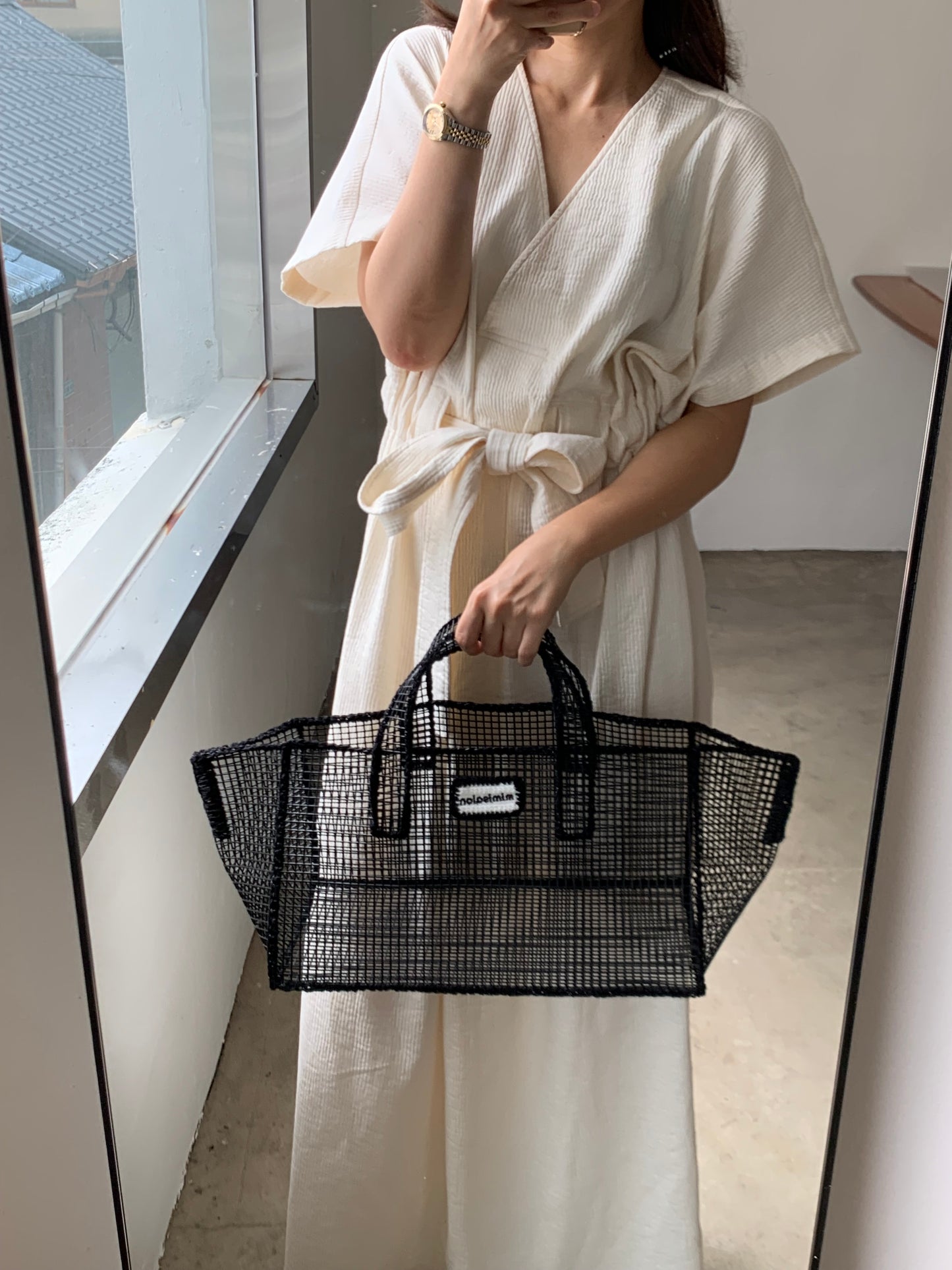 Mimisalon Mesh Basket classic version Summer Bag Picnic Camping Sports Bag Swimming Pool Bag