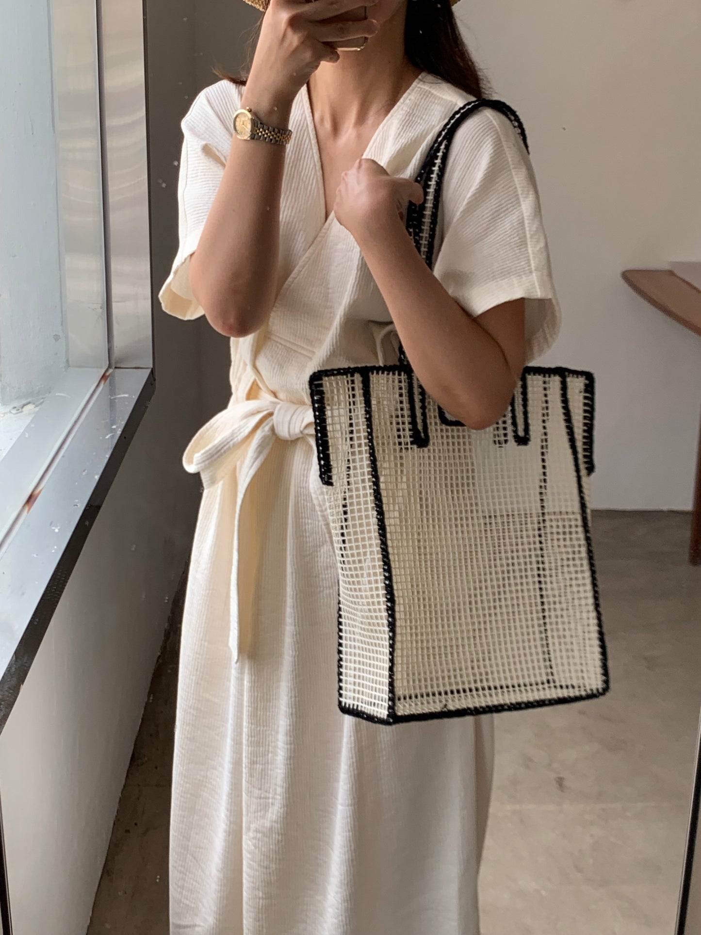 Mimisalon Mesh Basket classic version Summer Bag Picnic Camping Sports Bag Swimming Pool Bag